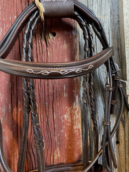 Silverleaf Fancy Square Raised Padded Bridle and Reins - Cob