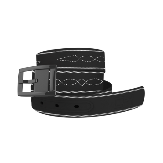 ETA Stitches Black Belt with Black Chrome Buckle Combo