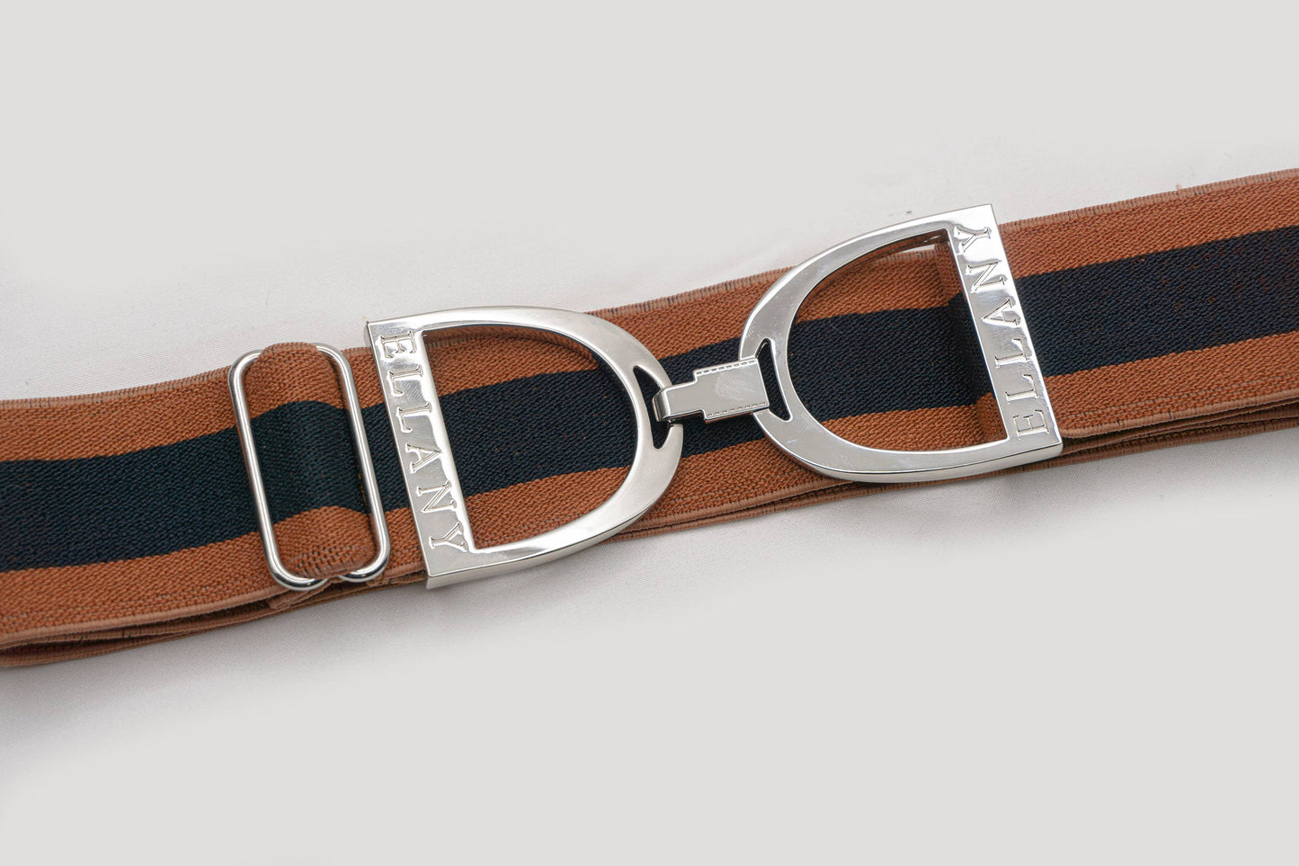 Calucci - 1.5" Silver Stirrup Elastic Belt